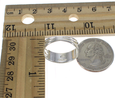 Lapis Inlay And Authentic Sterling Silver Southwestern Ring Size 6-1/4 WX60991